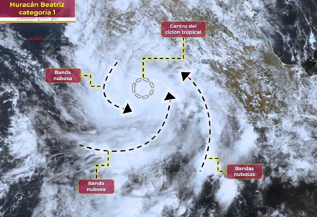 Beatriz ya es Huracán Categoría 1 continúa provocando lluvias al