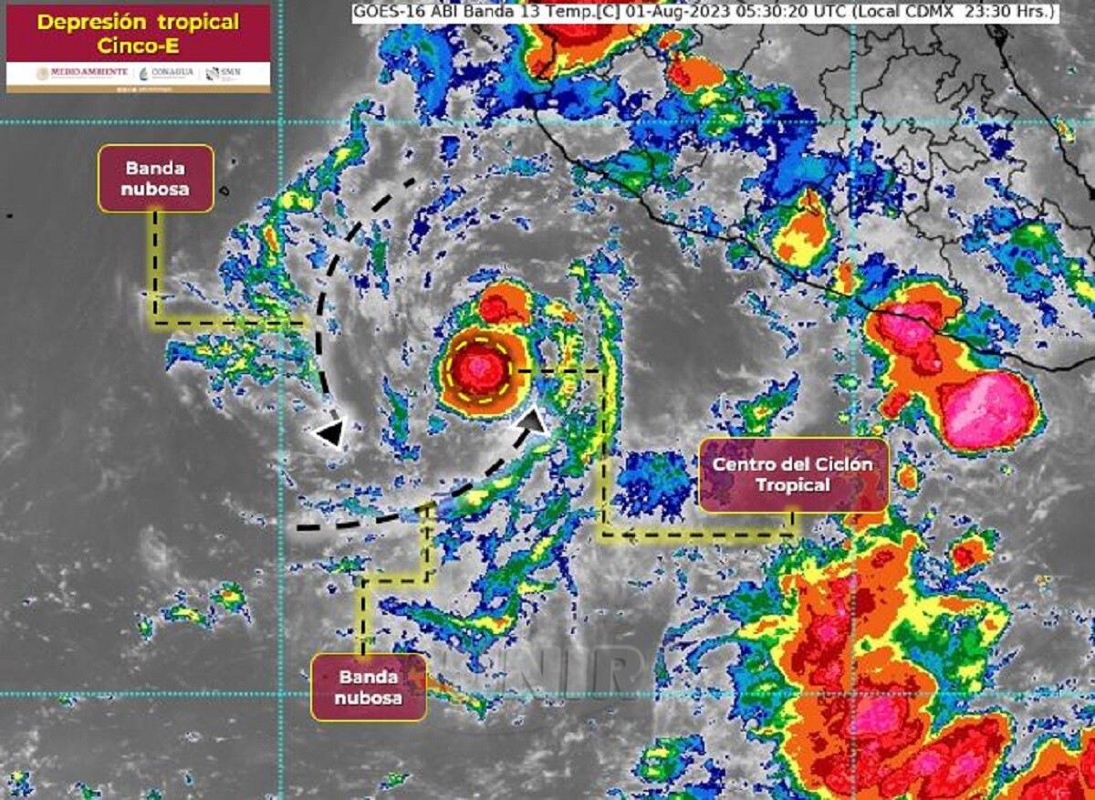 Se forma Depresión Tropical CINCO E en el pacífico podría llegar a ser