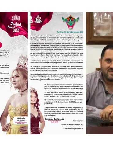 Se abre convocatoria para conformar Gremios con sus candidatas a Reina del Carnaval 2026